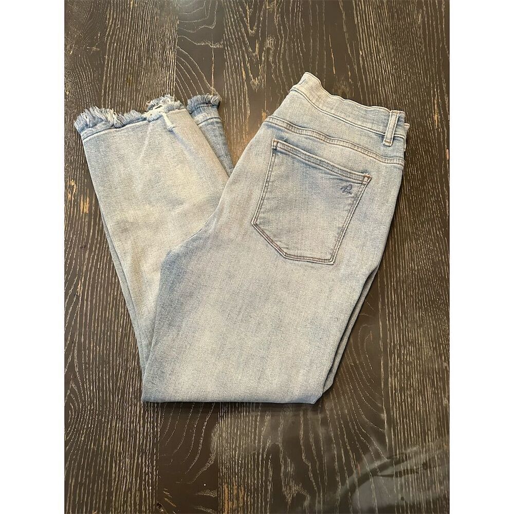 Dl1961 Bridgette Cropped Women's High Rise Jeans Frayed Hem Size 32 Blue